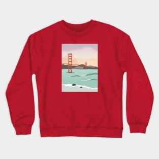 Waves under the Golden Gate Bridge, San Francisco, California Crewneck Sweatshirt